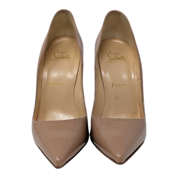 Christian Louboutin So Kate 120 nude beige patent high heel stiletto pumps 38 - Picture 6 of 11